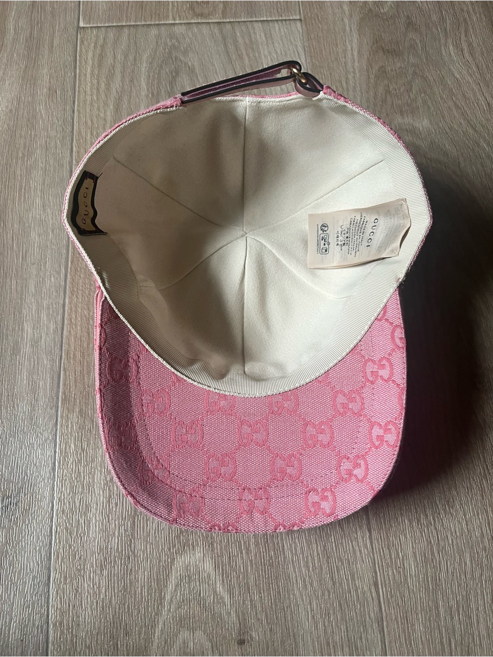 ✨Gucci Pink GG Logo Canvas Baseball Cap - Amazing Condition - Picture 5 of 5